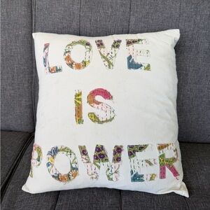 Colorful 'Love is Power' Throw Pillow